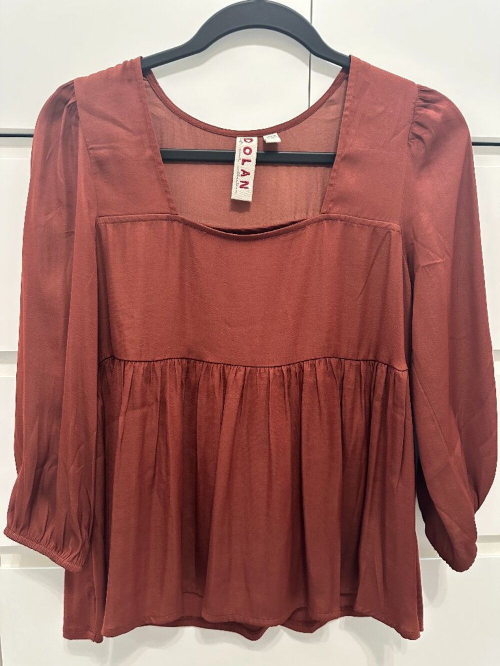 Anthropologie Dolan Rust Babydoll Blouse XS